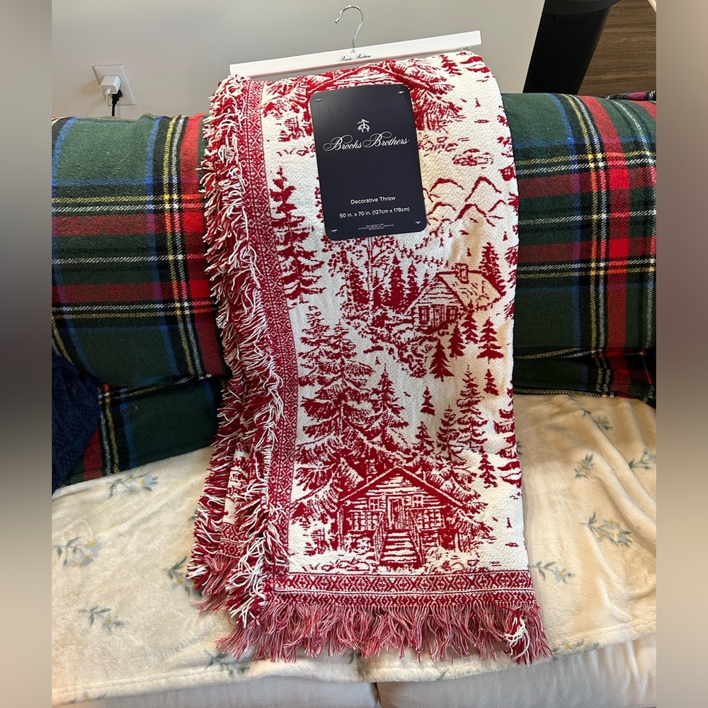 brooks brothers christmas throw